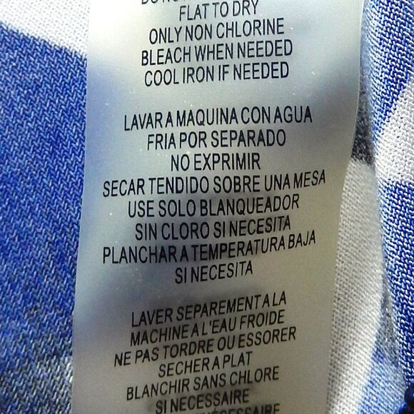 Calvin Klein Pleated Neck Blue/Black/White Sleeveless Size XLG Career Top EUC - Picture 13 of 14